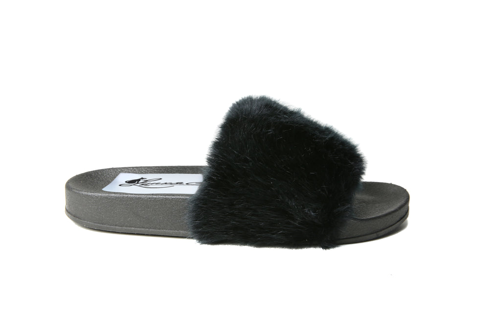 Glide Furry Slides | Black