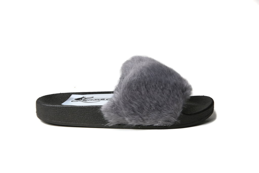 Glide Furry Slides | Grey