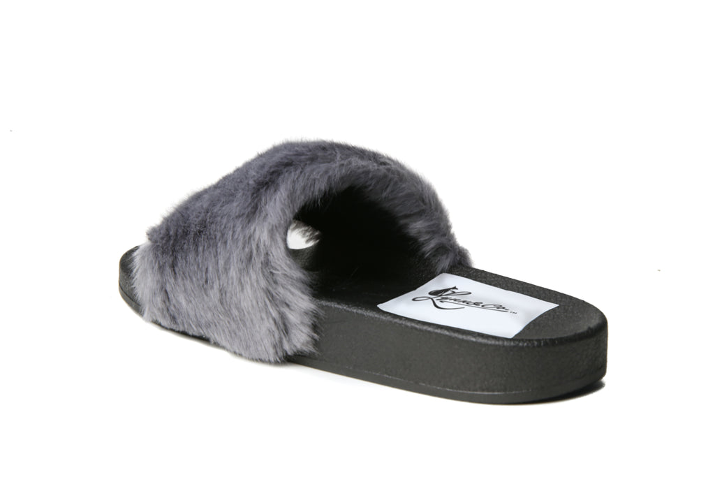 Glide Furry Slides | Grey