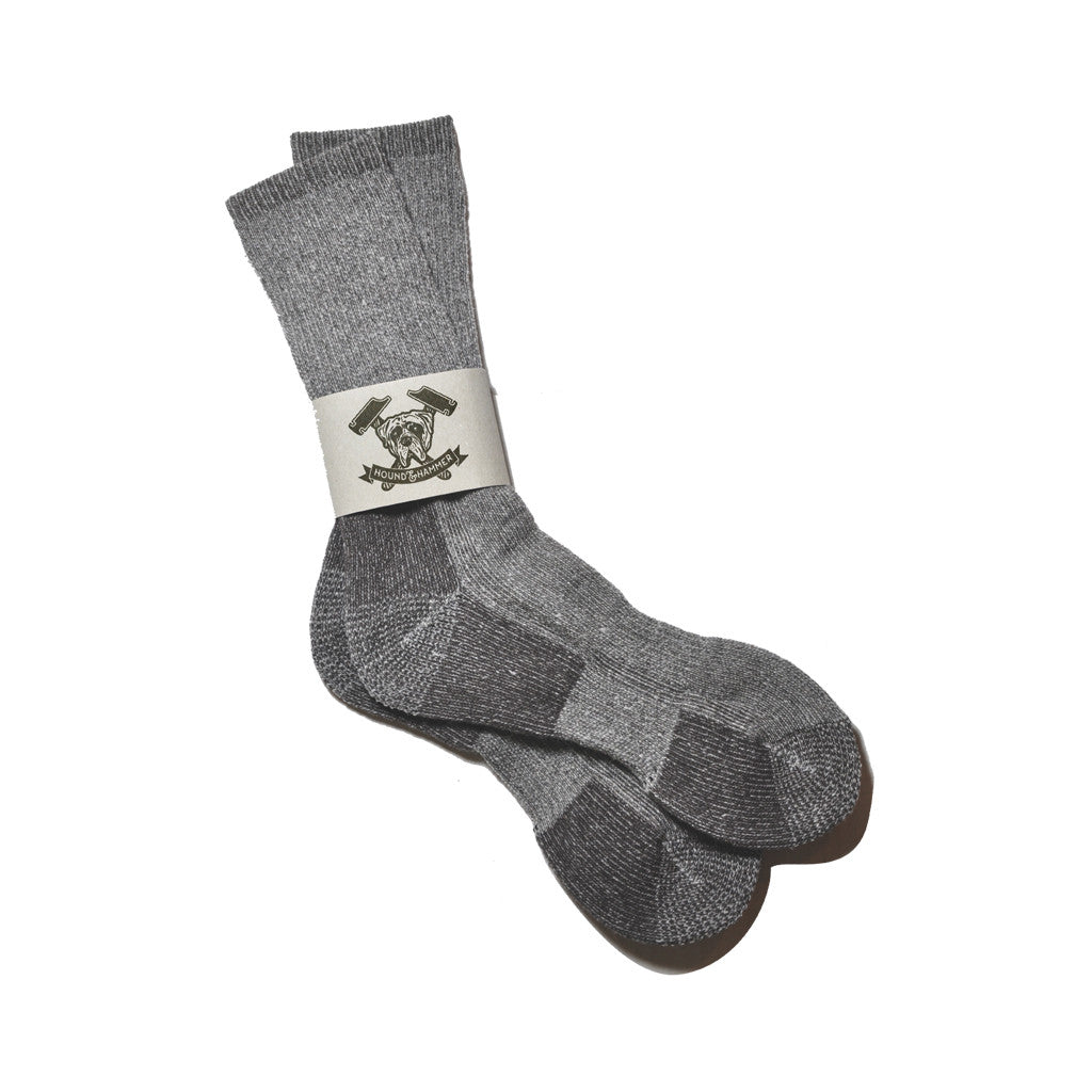 Mens Boot Sock Heathered Brown Boot Sock Hound and Hammer Boots